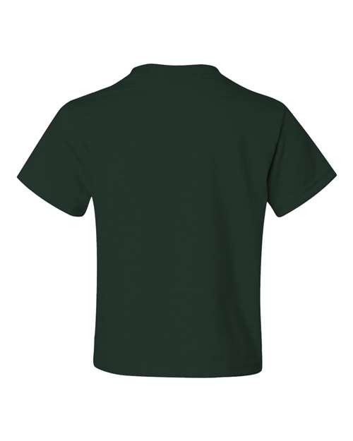 JERZEES Dri-Power® Youth 50/50 T-Shirt 29BR Forest Green Custom Embroidered Business Logo