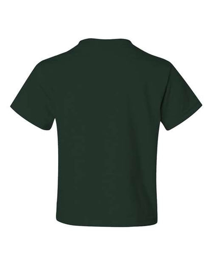 JERZEES Dri-Power® Youth 50/50 T-Shirt 29BR Forest Green Custom Embroidered Business Logo