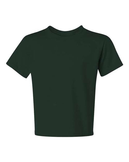 JERZEES Dri-Power® Youth 50/50 T-Shirt 29BR Forest Green Custom Embroidered Business Logo