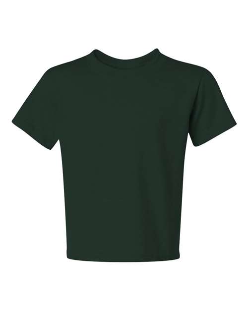 JERZEES Dri-Power® Youth 50/50 T-Shirt 29BR Forest Green Custom Embroidered Business Logo