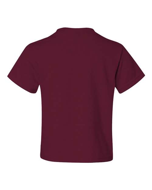 JERZEES Dri-Power® Youth 50/50 T-Shirt 29BR Maroon Custom Embroidered Business Logo