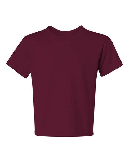 JERZEES Dri-Power® Youth 50/50 T-Shirt 29BR Maroon Custom Embroidered Business Logo
