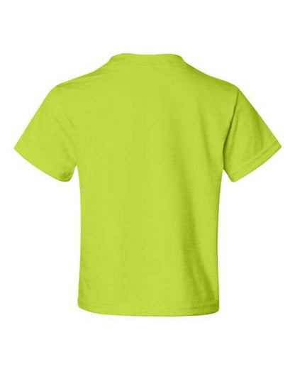 JERZEES Dri-Power® Youth 50/50 T-Shirt 29BR Safety Green Custom Embroidered Business Logo