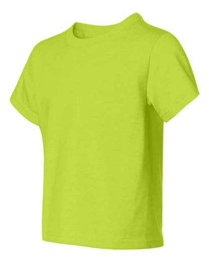 JERZEES Dri-Power® Youth 50/50 T-Shirt 29BR Safety Green Custom Embroidered Business Logo