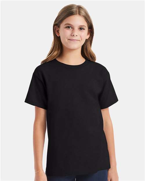 Custom Embroidered  Hanes Essential-T Youth T-Shirt 5480 Black