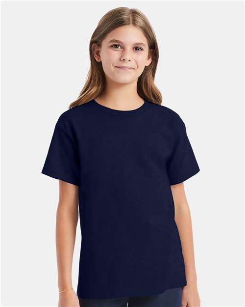 Custom Embroidered  Hanes Essential-T Youth T-Shirt 5480 Navy