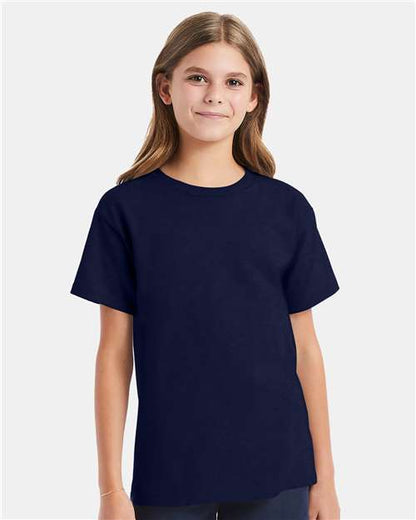 Custom Embroidered  Hanes Essential-T Youth T-Shirt 5480 Navy