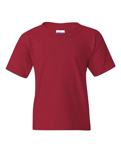 Gildan Heavy Cotton™ Youth T-Shirt 5000B Cardinal Custom Embroidered Business Logo