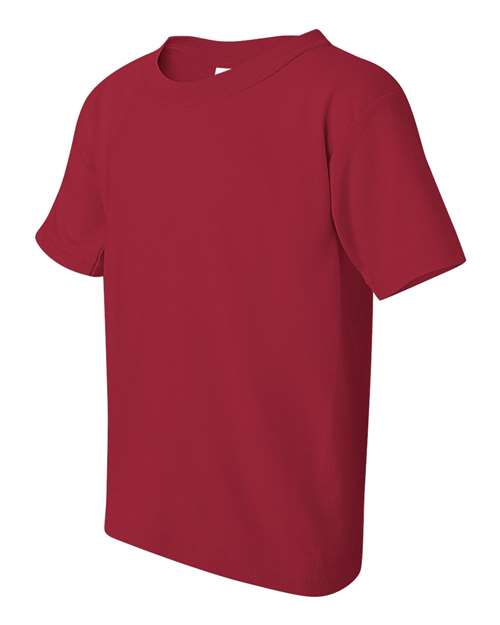 Gildan Heavy Cotton™ Youth T-Shirt 5000B Cardinal Custom Embroidered Business Logo