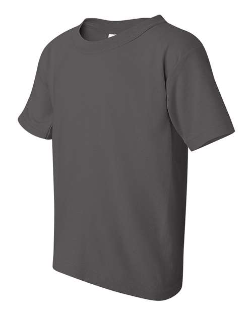 Gildan Heavy Cotton™ Youth T-Shirt 5000B Charcoal Custom Embroidered Business Logo