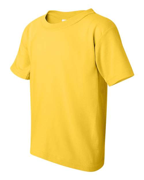 Gildan Heavy Cotton™ Youth T-Shirt 5000B Coral Silk Custom Embroidered Business Logo