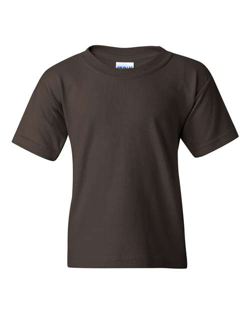 Gildan Heavy Cotton™ Youth T-Shirt 5000B Dark Chocolate Custom Embroidered Business Logo