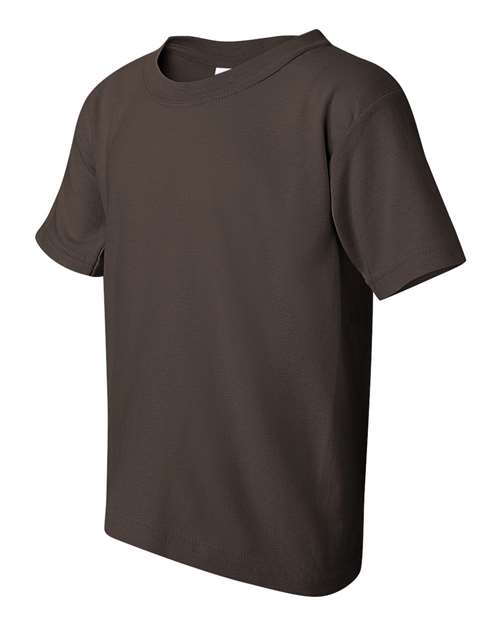 Gildan Heavy Cotton™ Youth T-Shirt 5000B Dark Chocolate Custom Embroidered Business Logo