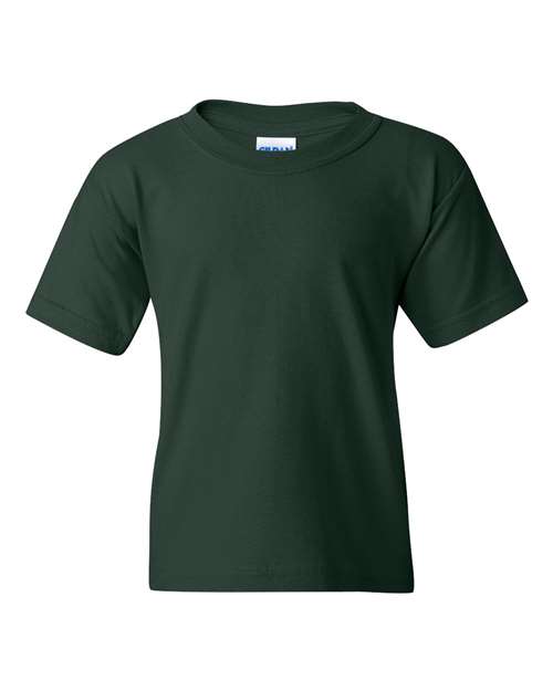 Gildan Heavy Cotton™ Youth T-Shirt 5000B Forest Green Custom Embroidered Business Logo