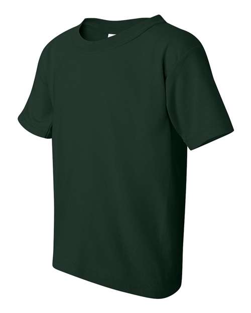 Gildan Heavy Cotton™ Youth T-Shirt 5000B Forest Green Custom Embroidered Business Logo