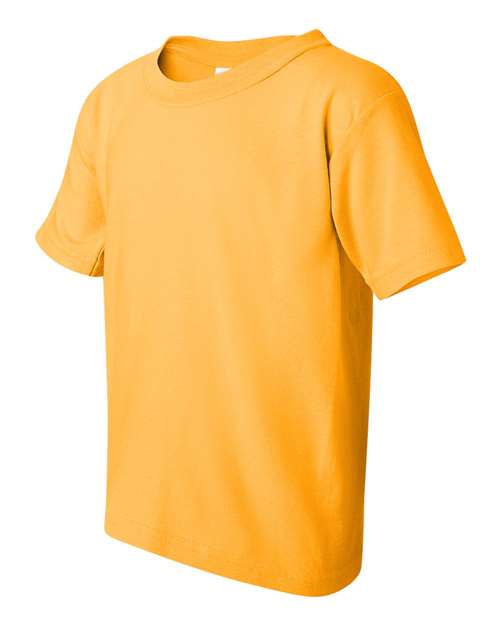 Gildan Heavy Cotton™ Youth T-Shirt 5000B Gold Custom Embroidered Business Logo