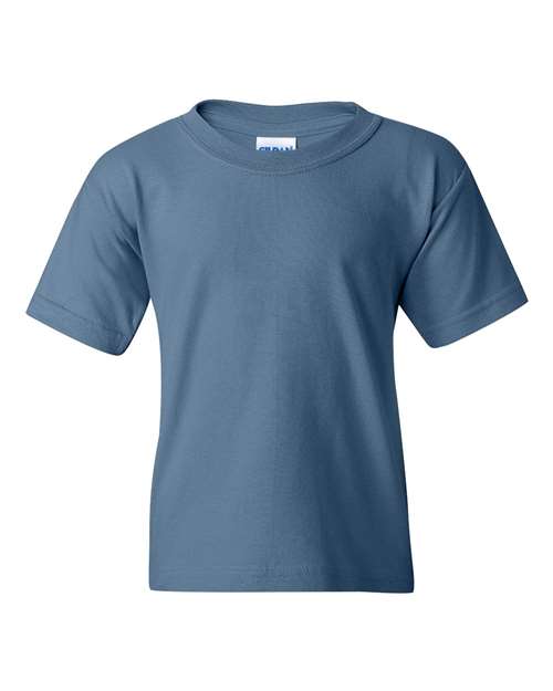 Gildan Heavy Cotton™ Youth T-Shirt 5000B Heliconia Custom Embroidered Business Logo