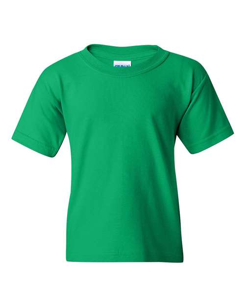 Gildan Heavy Cotton™ Youth T-Shirt 5000B Irish Green Custom Embroidered Business Logo
