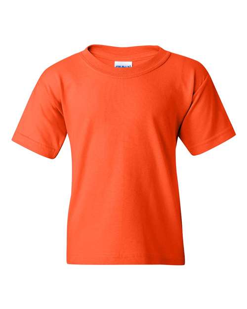 Gildan Heavy Cotton™ Youth T-Shirt 5000B Orange Custom Embroidered Business Logo
