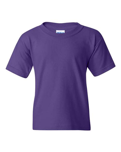 Gildan Heavy Cotton™ Youth T-Shirt 5000B Purple Custom Embroidered Business Logo