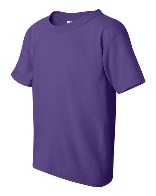Gildan Heavy Cotton™ Youth T-Shirt 5000B Purple Custom Embroidered Business Logo