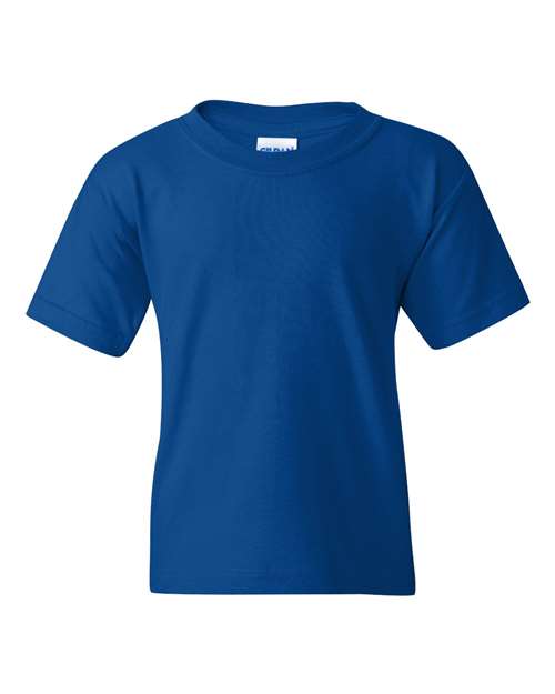 Gildan Heavy Cotton™ Youth T-Shirt 5000B Royal Custom Embroidered Business Logo