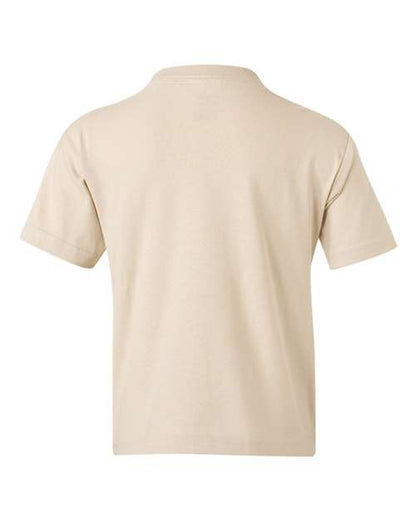 Gildan Heavy Cotton™ Youth T-Shirt 5000B Sand Custom Embroidered Business Logo