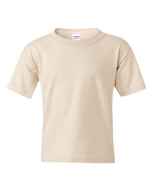 Gildan Heavy Cotton™ Youth T-Shirt 5000B Safety Pink Custom Embroidered Business Logo