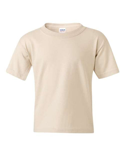 Gildan Heavy Cotton™ Youth T-Shirt 5000B Sand Custom Embroidered Business Logo
