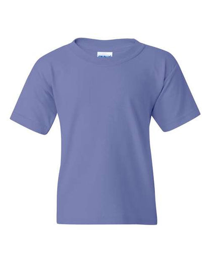 Gildan Heavy Cotton™ Youth T-Shirt 5000B Violet Custom Embroidered Business Logo