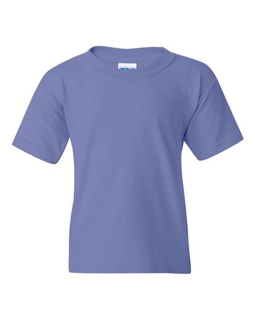 Gildan Heavy Cotton™ Youth T-Shirt 5000B Violet Custom Embroidered Business Logo