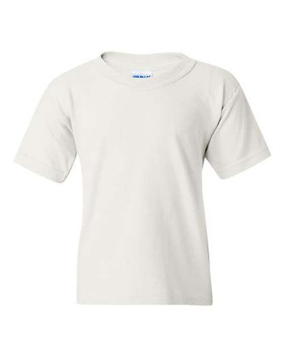 Gildan Heavy Cotton™ Youth T-Shirt 5000B White Custom Embroidered Business Logo