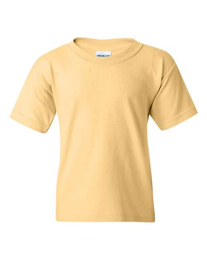 Gildan Heavy Cotton™ Youth T-Shirt 5000B Yellow Haze Custom Embroidered Business Logo