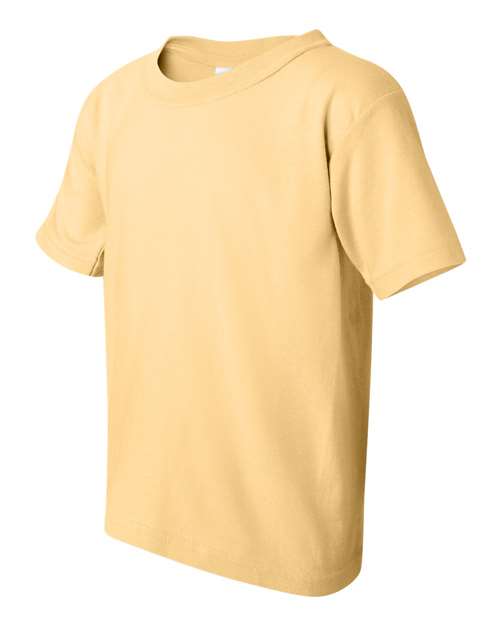 Gildan Heavy Cotton™ Youth T-Shirt 5000B White Custom Embroidered Business Logo