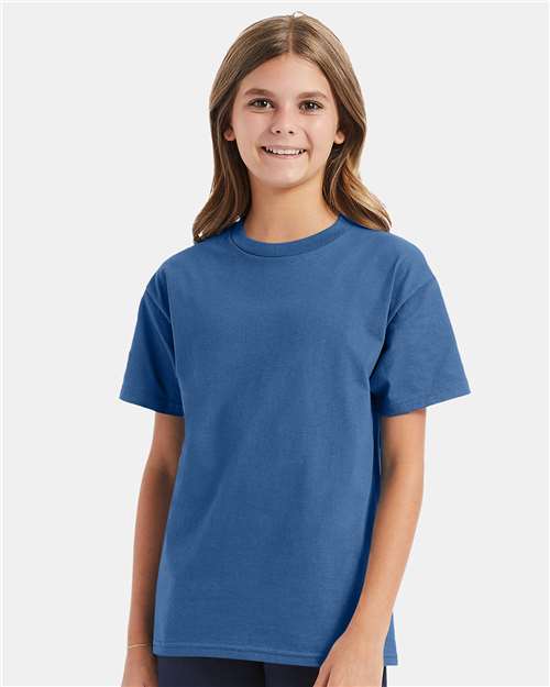 Custom Embroidered  Hanes Authentic Youth T-Shirt 5450 Denim Blue