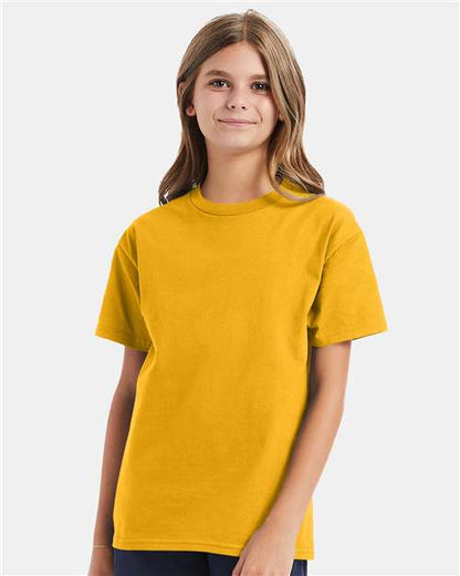 Custom Embroidered  Hanes Authentic Youth T-Shirt 5450 Gold
