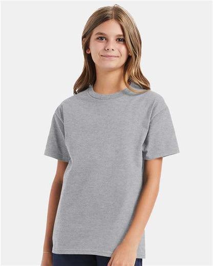 Custom Embroidered  Hanes Authentic Youth T-Shirt 5450 Light Steel