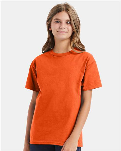 Custom Embroidered  Hanes Authentic Youth T-Shirt 5450 Orange