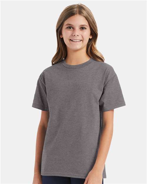 Custom Embroidered  Hanes Authentic Youth T-Shirt 5450 Oxford Grey