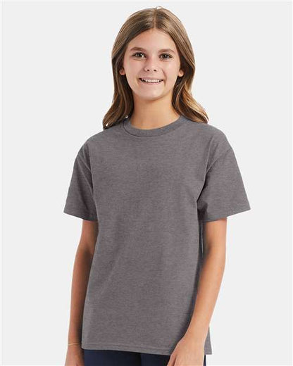 Custom Embroidered  Hanes Authentic Youth T-Shirt 5450 Oxford Grey