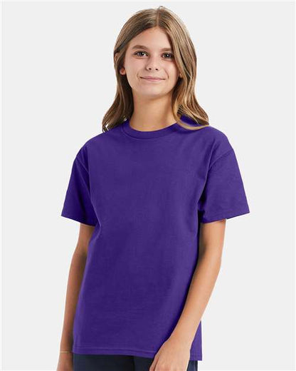 Custom Embroidered  Hanes Authentic Youth T-Shirt 5450 Purple