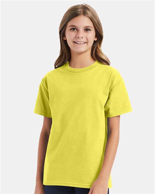 Custom Embroidered  Hanes Authentic Youth T-Shirt 5450 Yellow