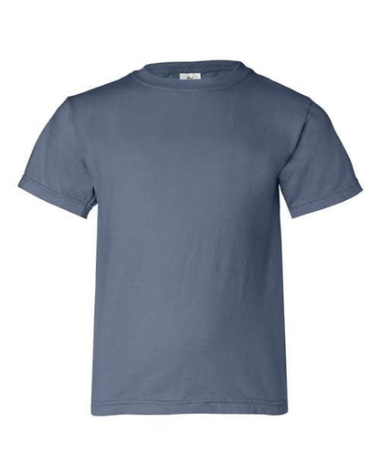 Comfort Colors Garment-Dyed Youth Heavyweight T-Shirt 9018 Blue Jean Custom Embroidered Business Logo