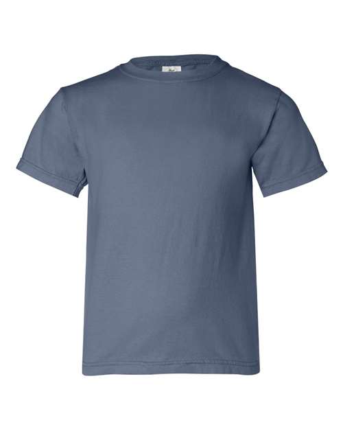 Comfort Colors Garment-Dyed Youth Heavyweight T-Shirt 9018 Blue Jean Custom Embroidered Business Logo