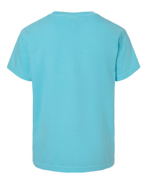 Comfort Colors Garment-Dyed Youth Heavyweight T-Shirt 9018 Island Reef Custom Embroidered Business Logo