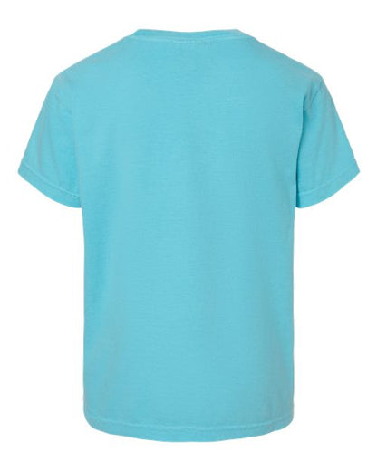 Comfort Colors Garment-Dyed Youth Heavyweight T-Shirt 9018 Island Reef Custom Embroidered Business Logo