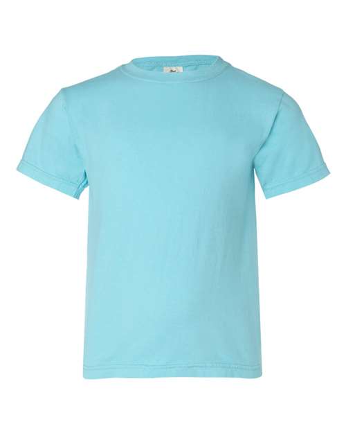 Comfort Colors Garment-Dyed Youth Heavyweight T-Shirt 9018 Lagoon Custom Embroidered Business Logo