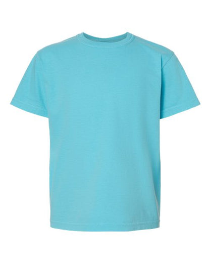Comfort Colors Garment-Dyed Youth Heavyweight T-Shirt 9018 Island Reef Custom Embroidered Business Logo