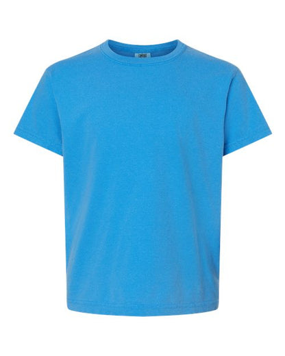 Comfort Colors Garment-Dyed Youth Heavyweight T-Shirt 9018 Pepper Custom Embroidered Business Logo