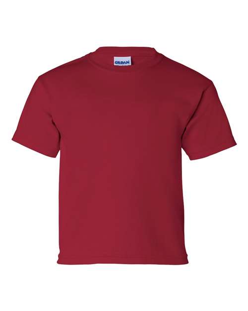 Gildan Ultra Cotton® Youth T-Shirt 2000B Cardinal Red Custom Embroidered Business Logo